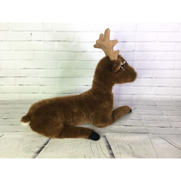 Ditz Designs Large Sitting Laying Deer Reindeer Plush Stuffed Animal Brown 19in - Picture 5 of 12